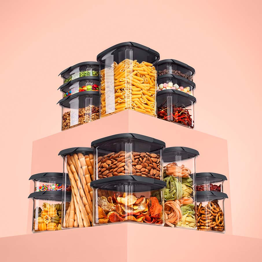 tupperware ultra clear oval 7-delige set cosmos deksels