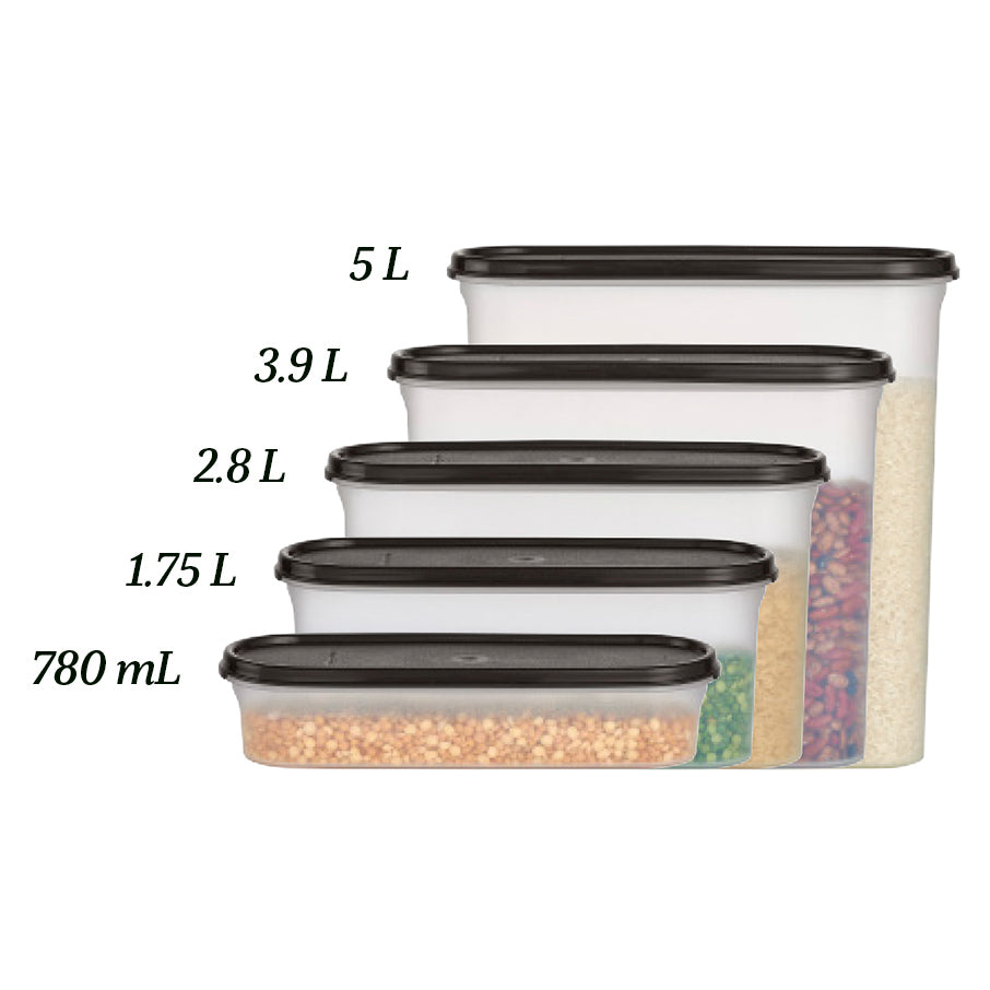tupperware modular mates super oval 4 voedselbewaarcontainer gitzwart