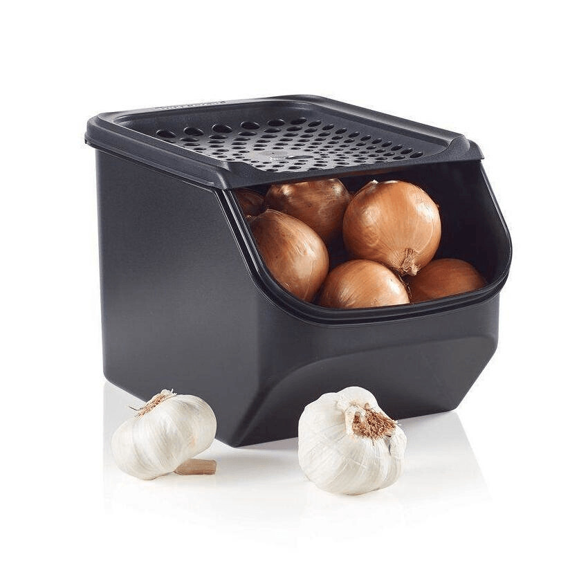 uien- en knoflookcontainer smart gitzwart