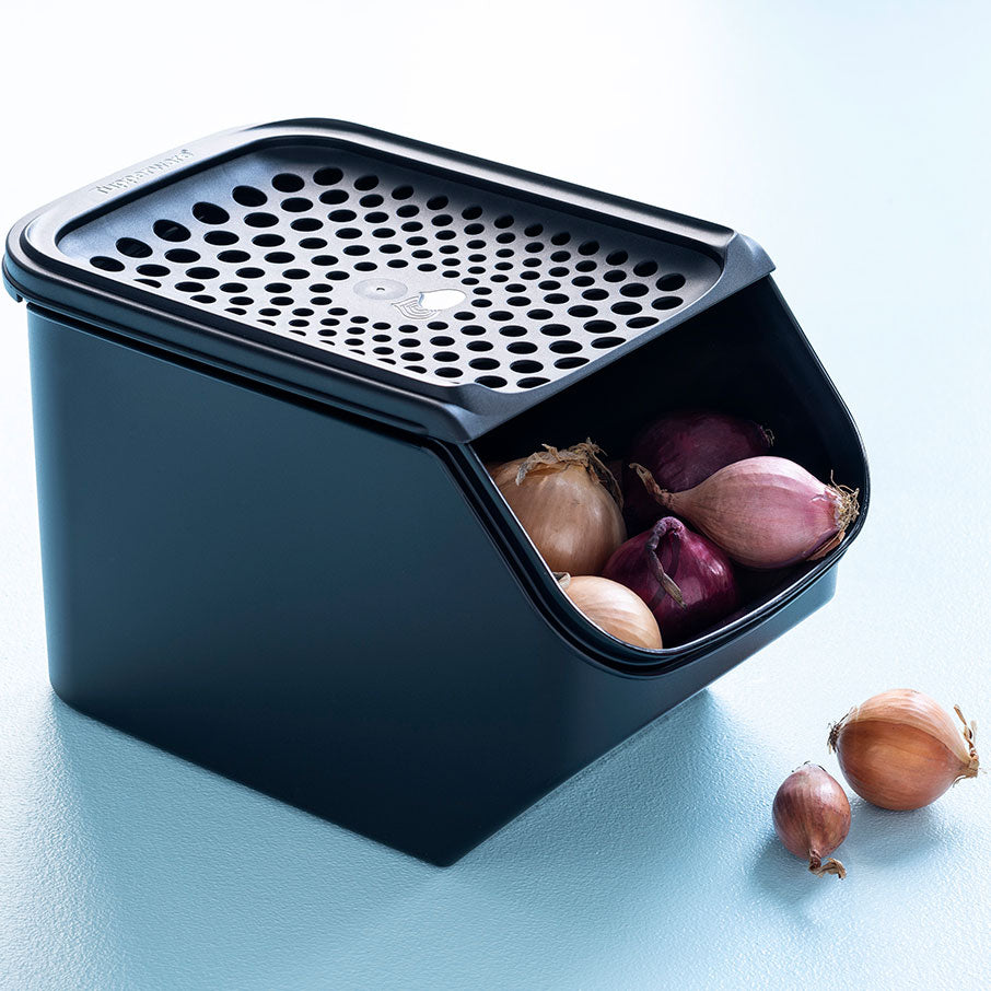 uien- en knoflookcontainer smart gitzwart