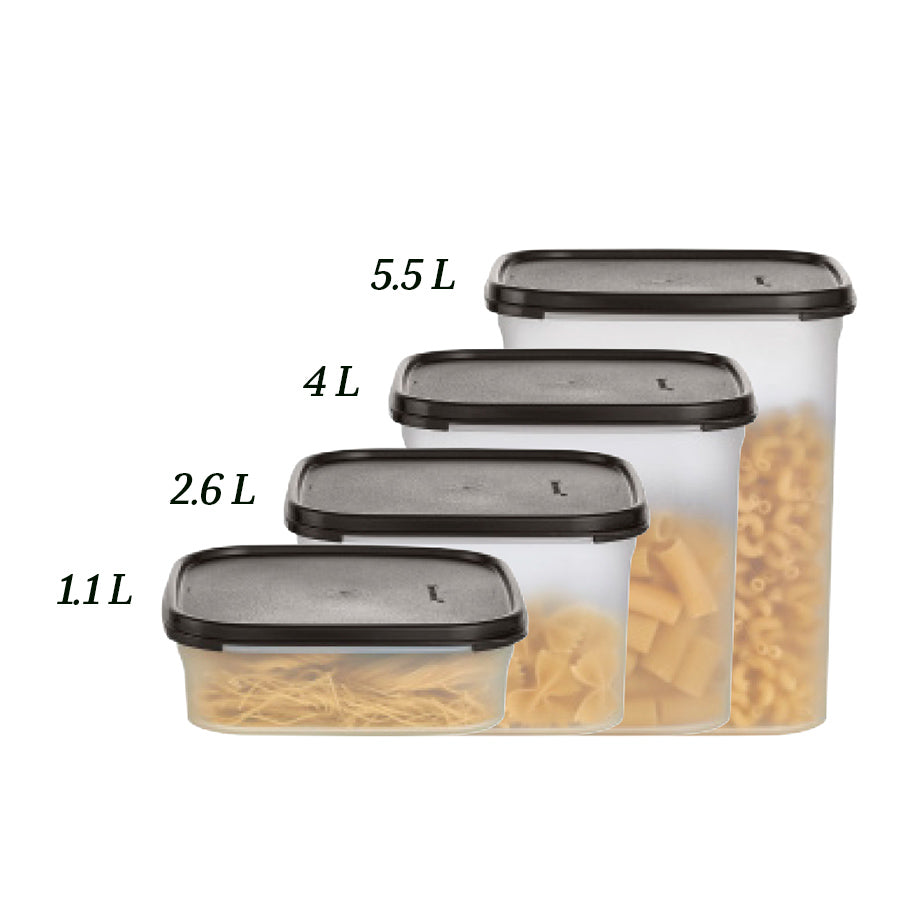 tupperware modular mates square 1 voedselbewaarcontainer gitzwart
