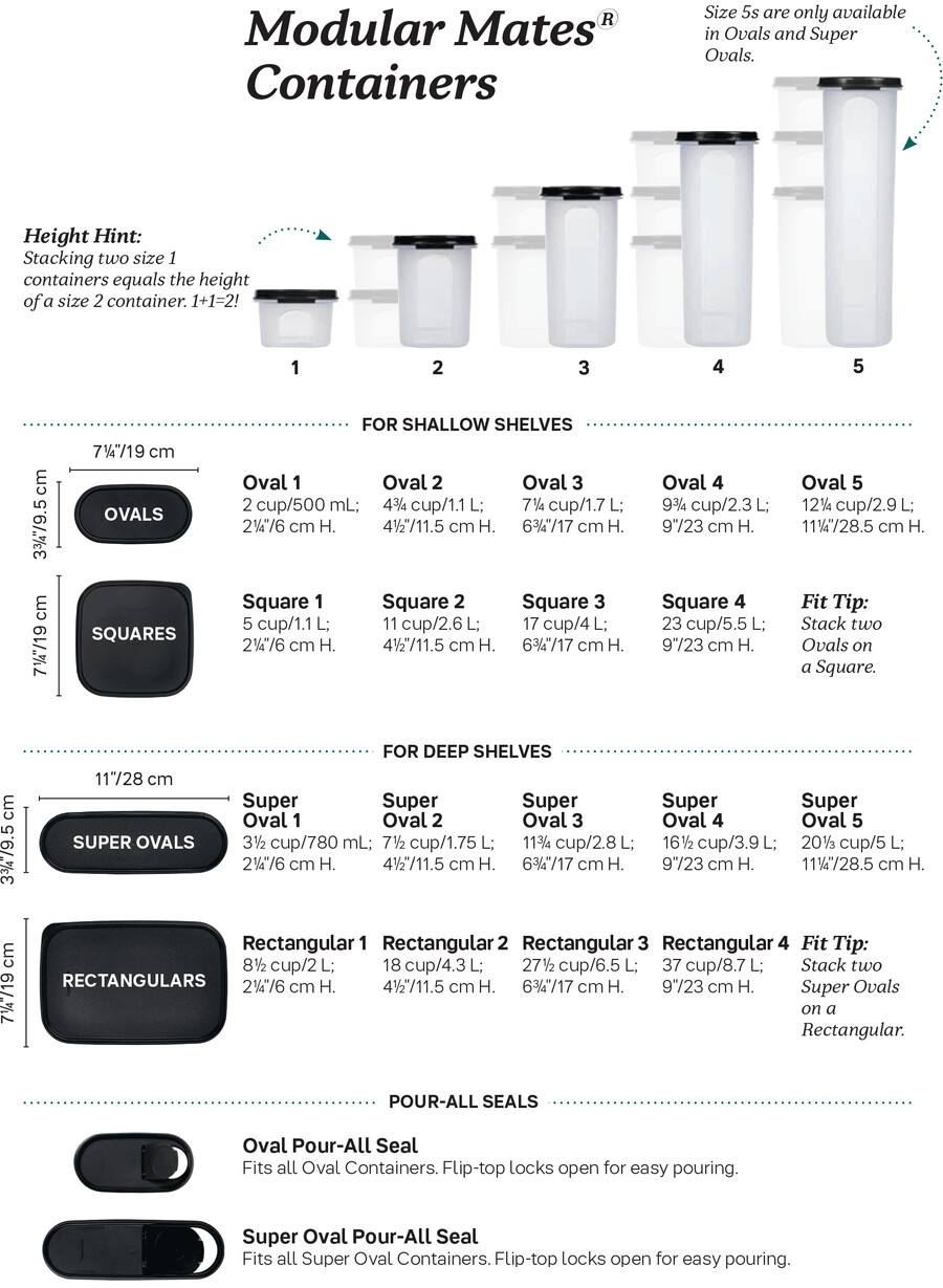 tupperware modular mates ovaal 1 voedselbewaarcontainer gitzwart