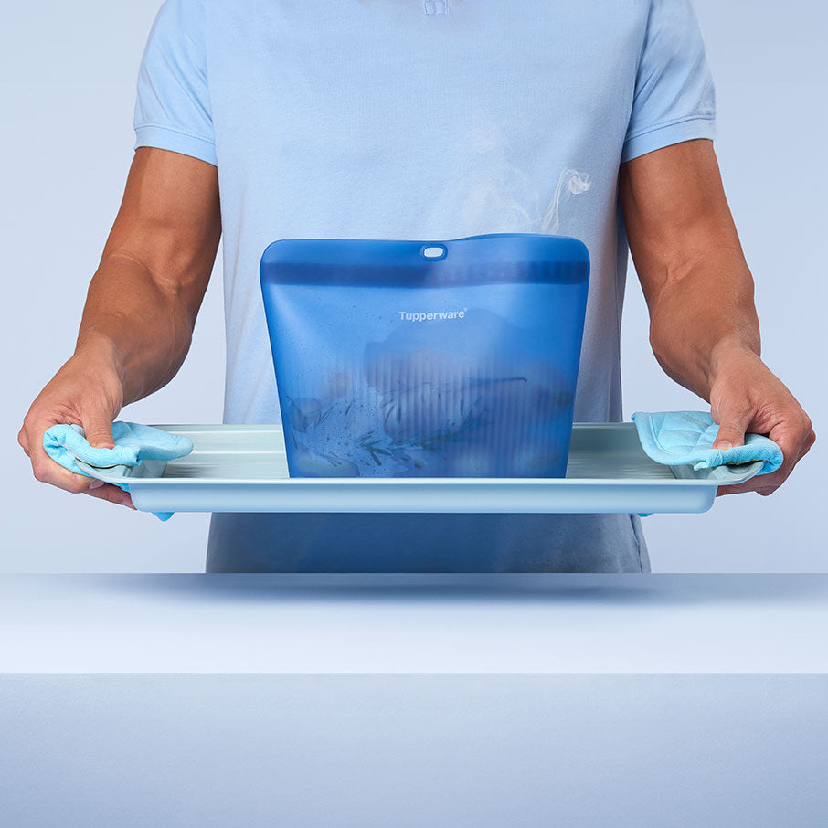 ultieme siliconen staande tas groot transparant basisblauw