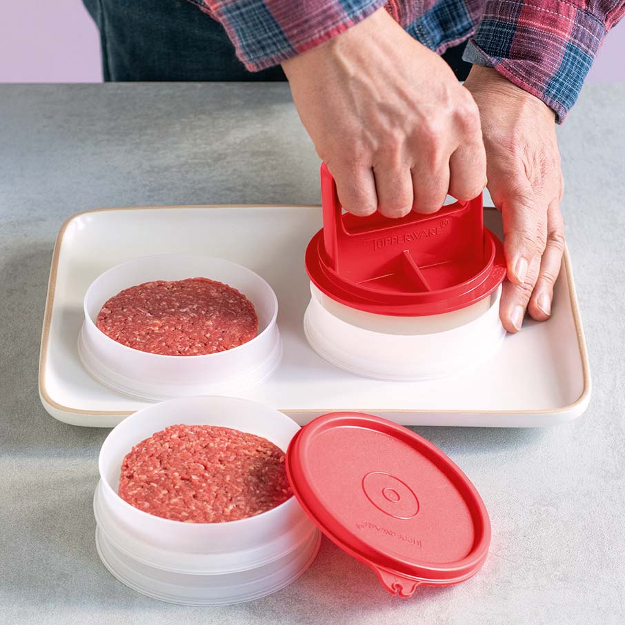 tupperware hamburgerpers bewaarset grote hamburgervorm bewaarset chili