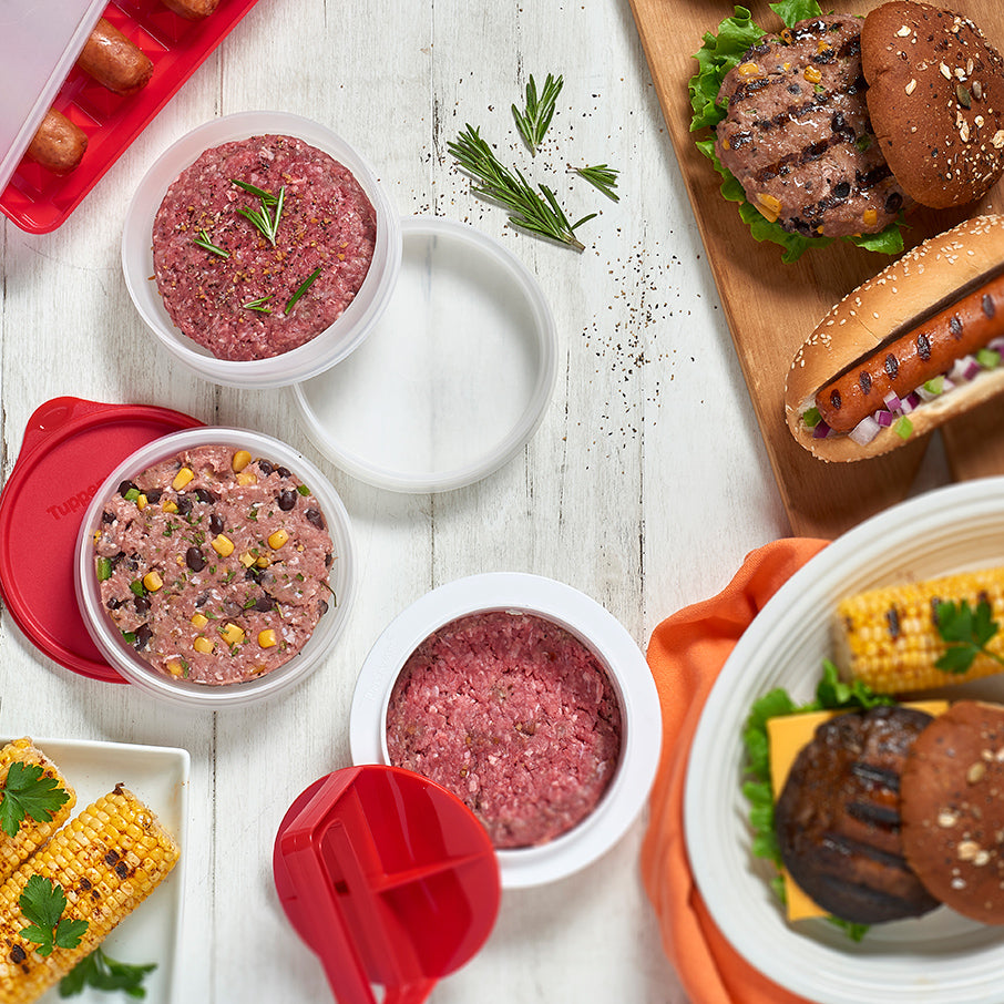 tupperware hamburgerpers bewaarset grote hamburgervorm bewaarset chili