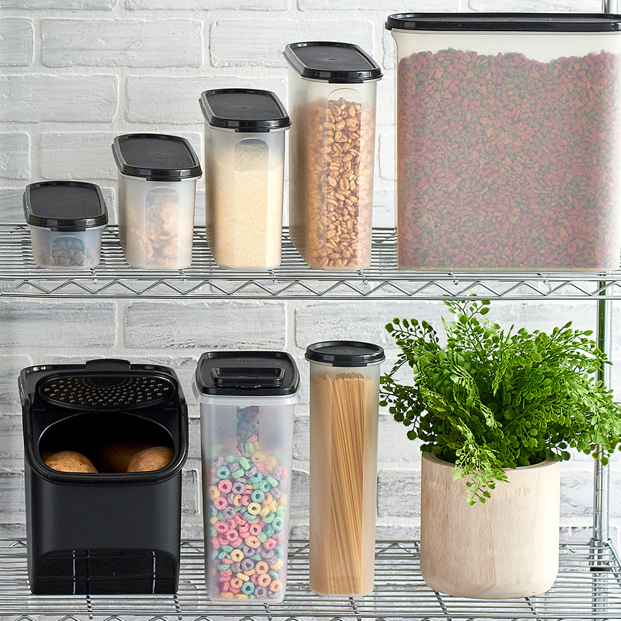 tupperware modular mates spaghetti dispenser pasta bewaarcontainer gitzwart