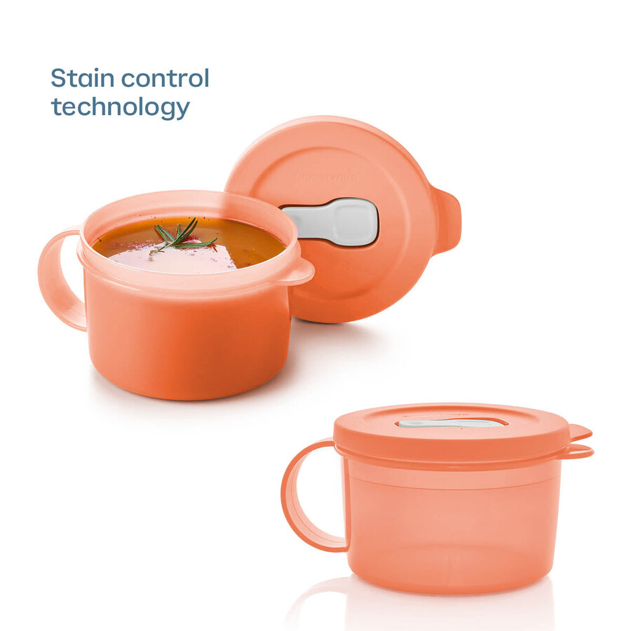 tupperware crystalwave plus magnetronsoepbeker set van 2 lekvrij cosy rosy