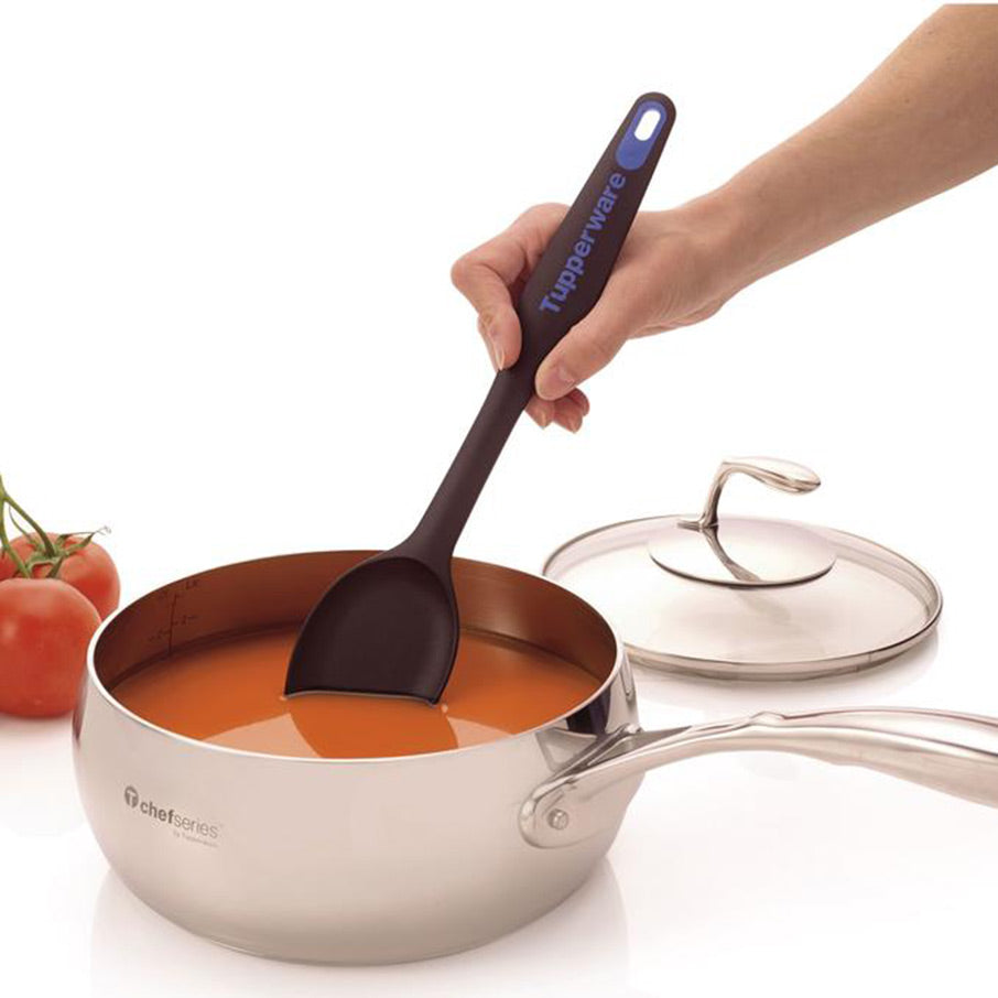 simple spoon zwart verbergt eventuele vlekken terwijl het handvat van de simple spoon een eigen kleur heeft voor gemakkelijke herkenning in keukenlades.