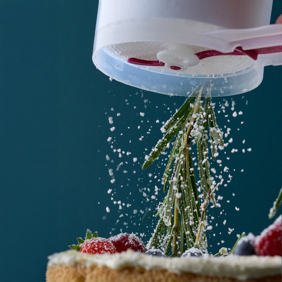 tupperware sift n store zeef en bewaarcontainer 250 g chili
