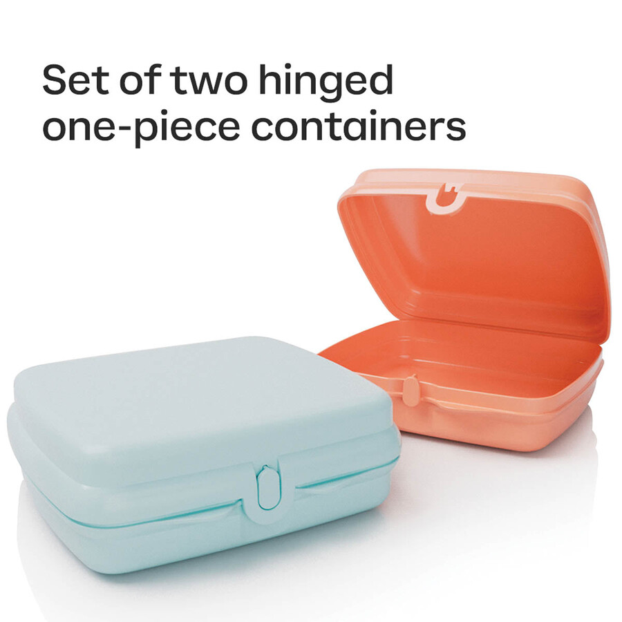 tupperware sandwich keepers - 2 gemakkelijk te openen lunchboxen voor kinderen
