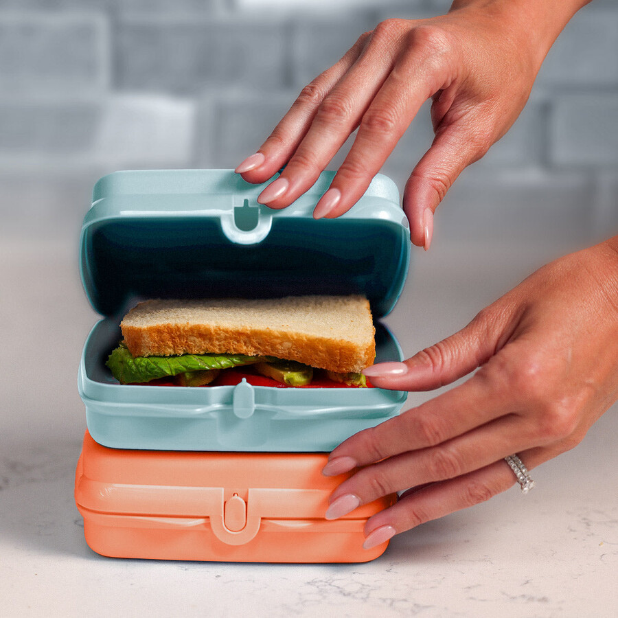 tupperware sandwich keepers - 2 gemakkelijk te openen lunchboxen voor kinderen