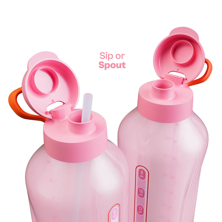 tupperware aquavibe waterfles 2 liter roze zachte snoepjes